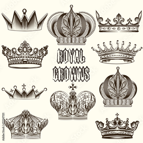 Collection of vector crowns for design