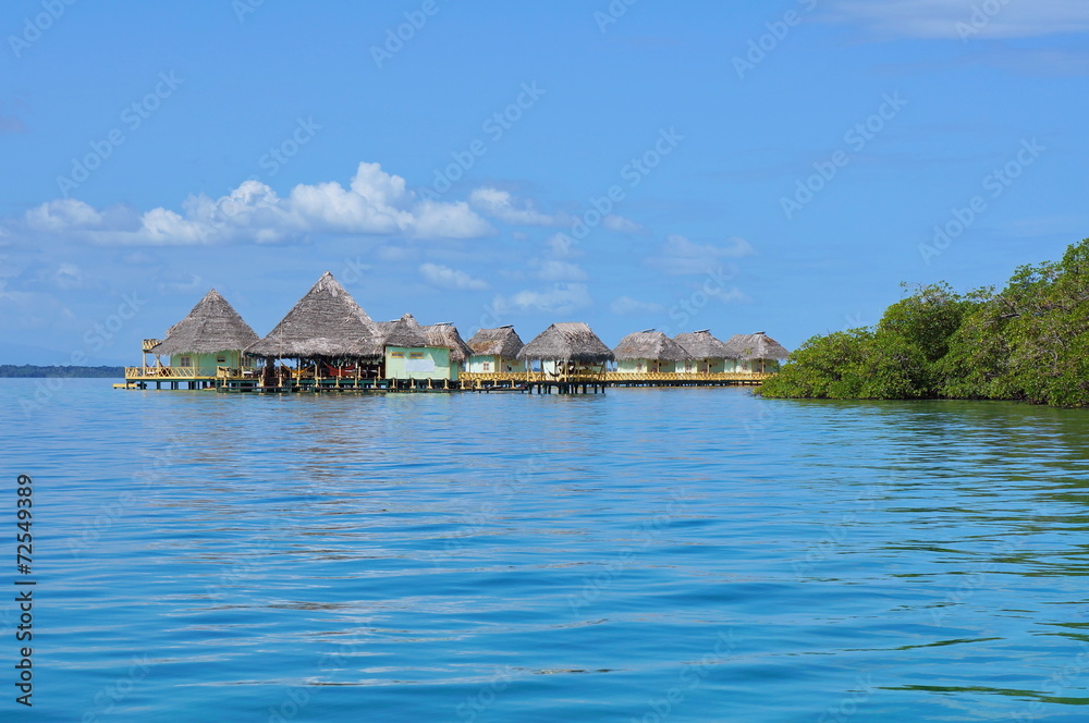 Eco resort over water with thatched cabins Panama Eco resort over water with thatched cabins Panama
