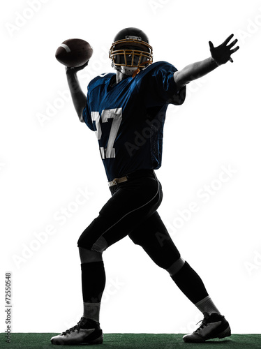 quarterback american throwing football player man silhouette © snaptitude