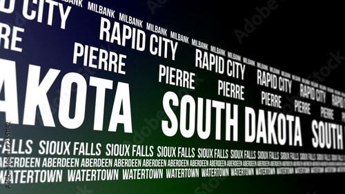 South Dakota State and Major Cities Scrolling Banner photo