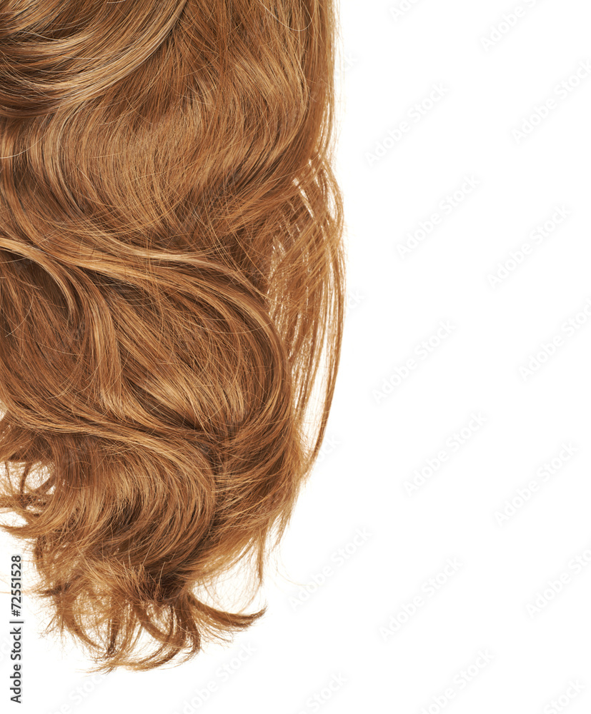Naklejka premium Hair fragment over the white