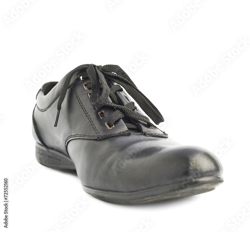 Classic black leather shoe isolated