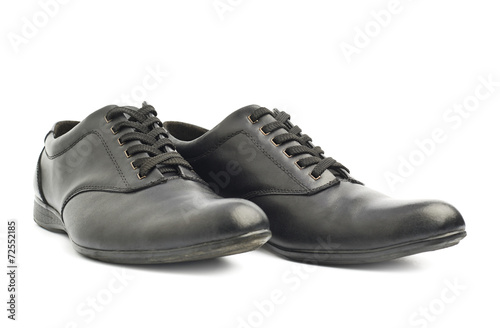 Classic black leather shoes isolated © exopixel