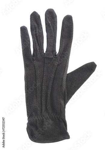 Black cloth working gloves isolated