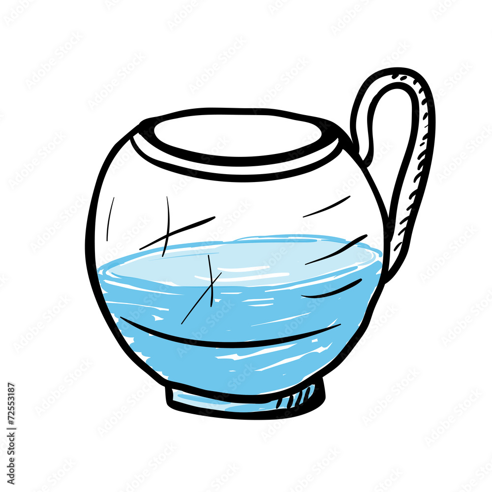 Glass cup with water, vector illustration. Glass cup with water, vector illustration.