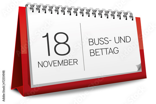 Kalender rot 18 November Buß- und Bettag 2015 photo