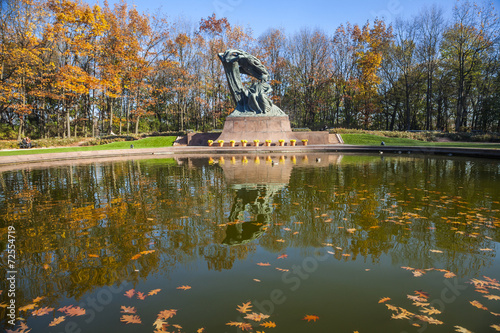 Tablou pe pânză Chopin Statue in Lazienki Park, Warsaw, Poland