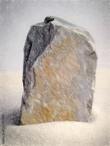 single rock  - illustration based on own photo image