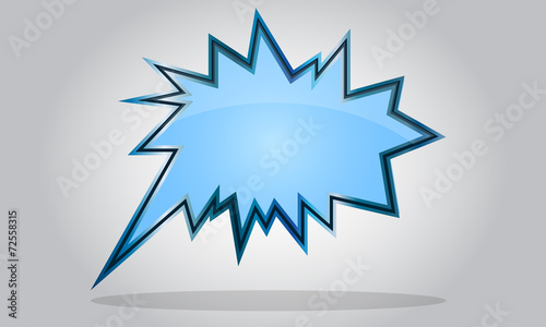 Chat bubble icon - abstract vector glossy speech - blue