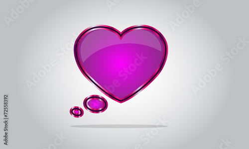 Chat bubble icon - abstract vector speech - valentine's day