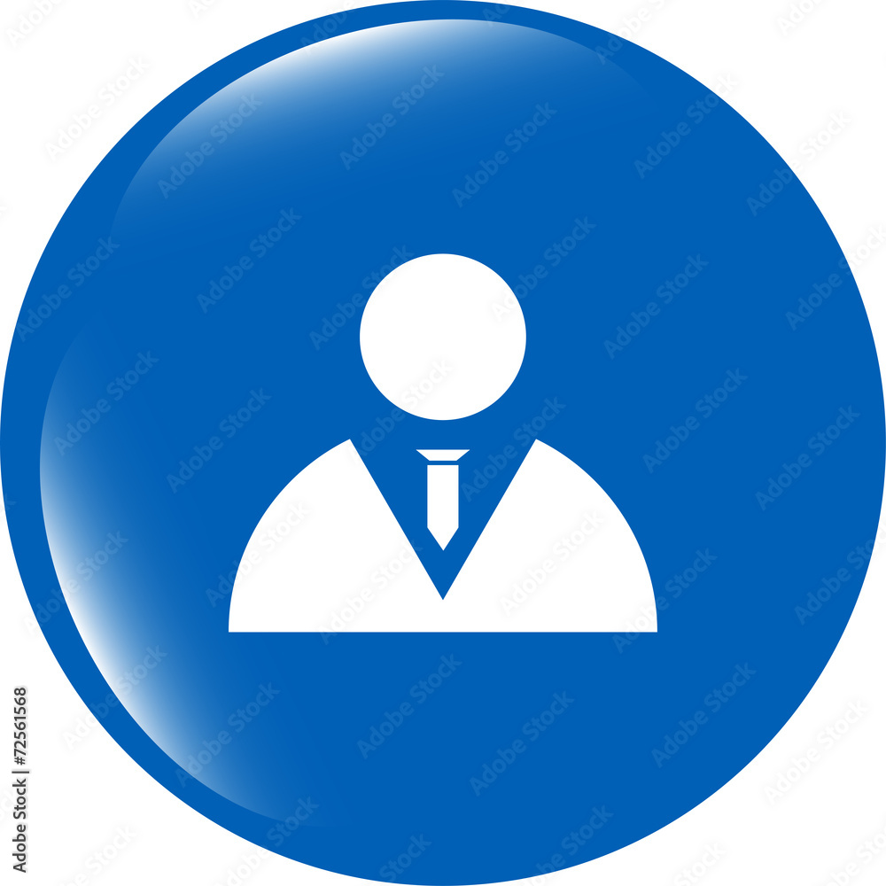 icon button with businessman inside, isolated on white icon button with businessman inside, isolated on white