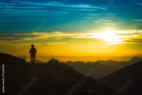 Trekking in silhouette © michelangeloop