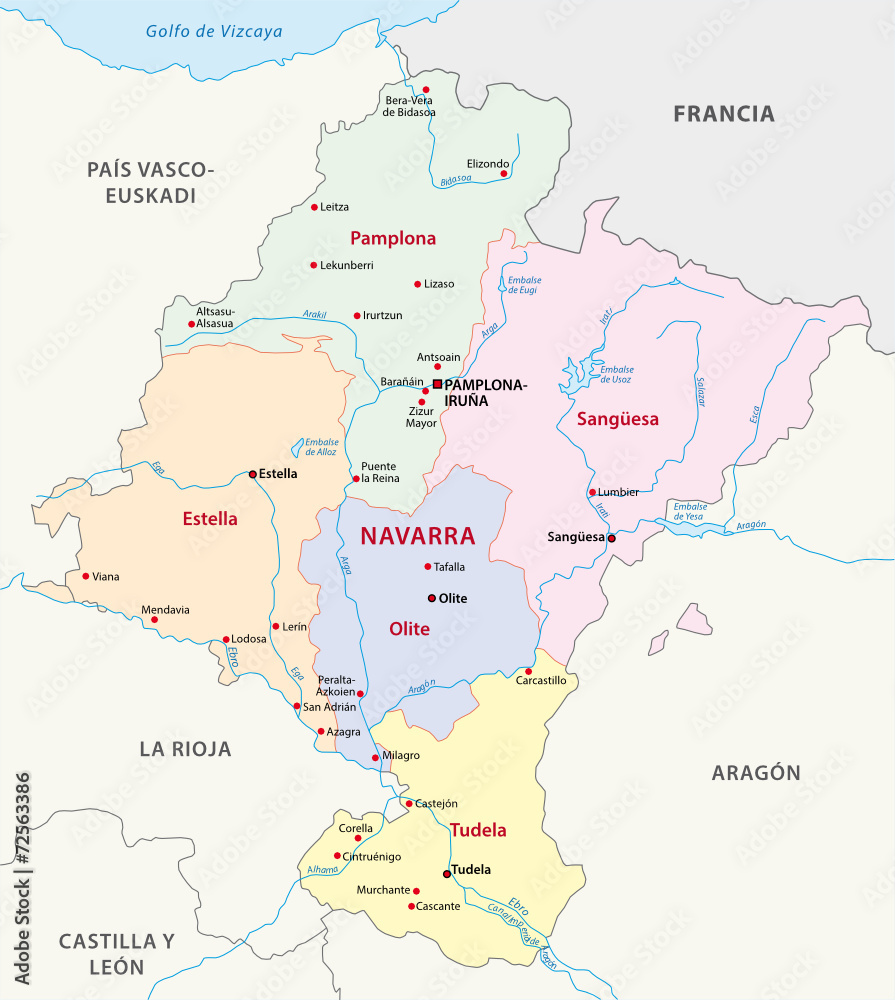 navarre administrative map