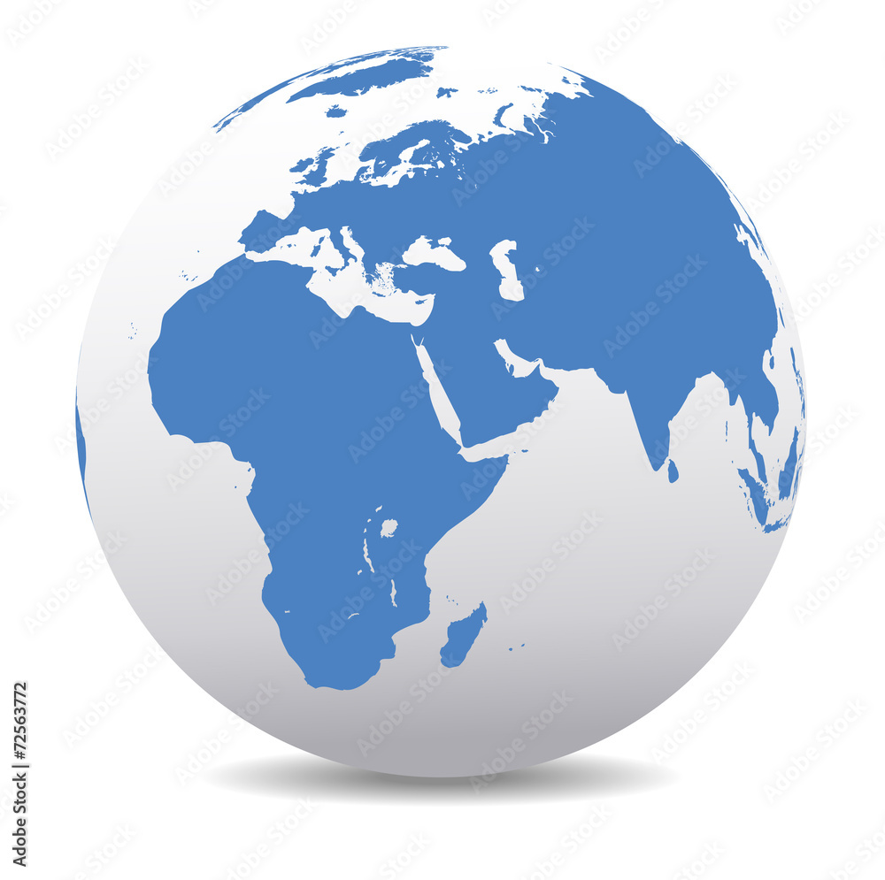 Fototapeta premium Africa, Middle East, Arabia and India Global World