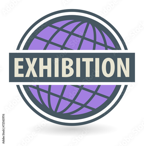 Abstract stamp or label with the text Exhibition