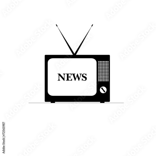 old tv with news on it illustration