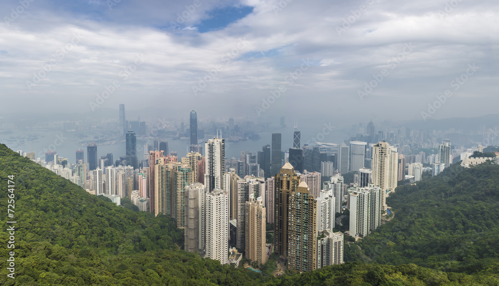 Fototapeta premium Hong Kong panoramic view from Victoria's peak