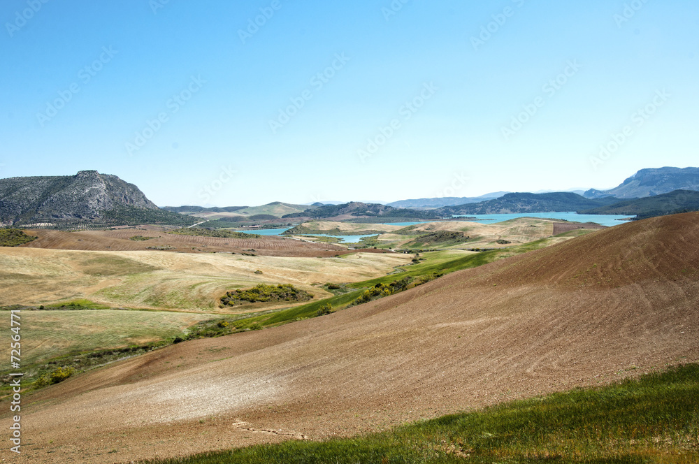 panorama of the lake in Spain