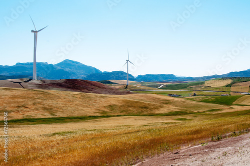 windmills in the field in Spain