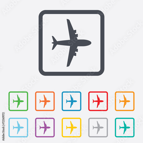 Airplane sign. Plane symbol. Travel icon.
