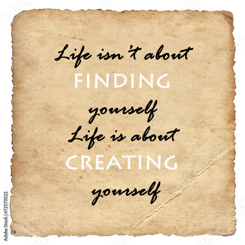 Inspirational motivating quote on old paper background
