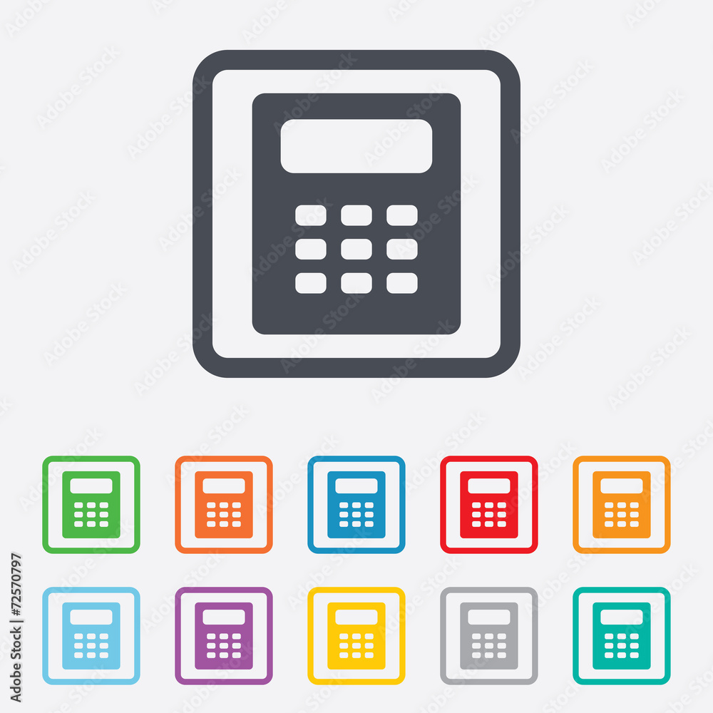 Calculator sign icon. Bookkeeping symbol. Calculator sign icon. Bookkeeping symbol.