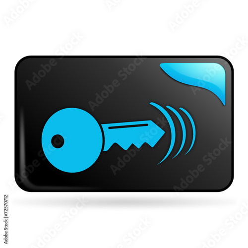 ouverture à distance sur bouton web rectangle bleu