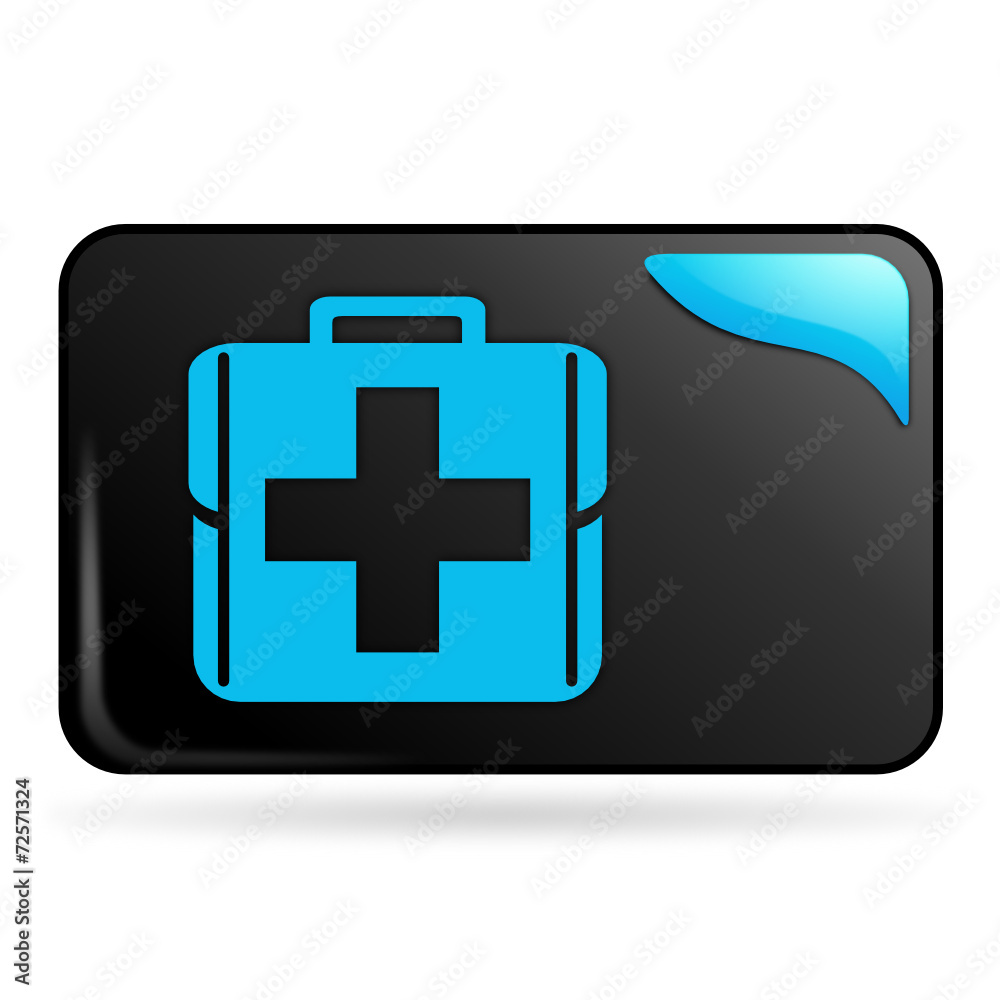 Obraz premium trousse de secours sur bouton web rectangle bleu