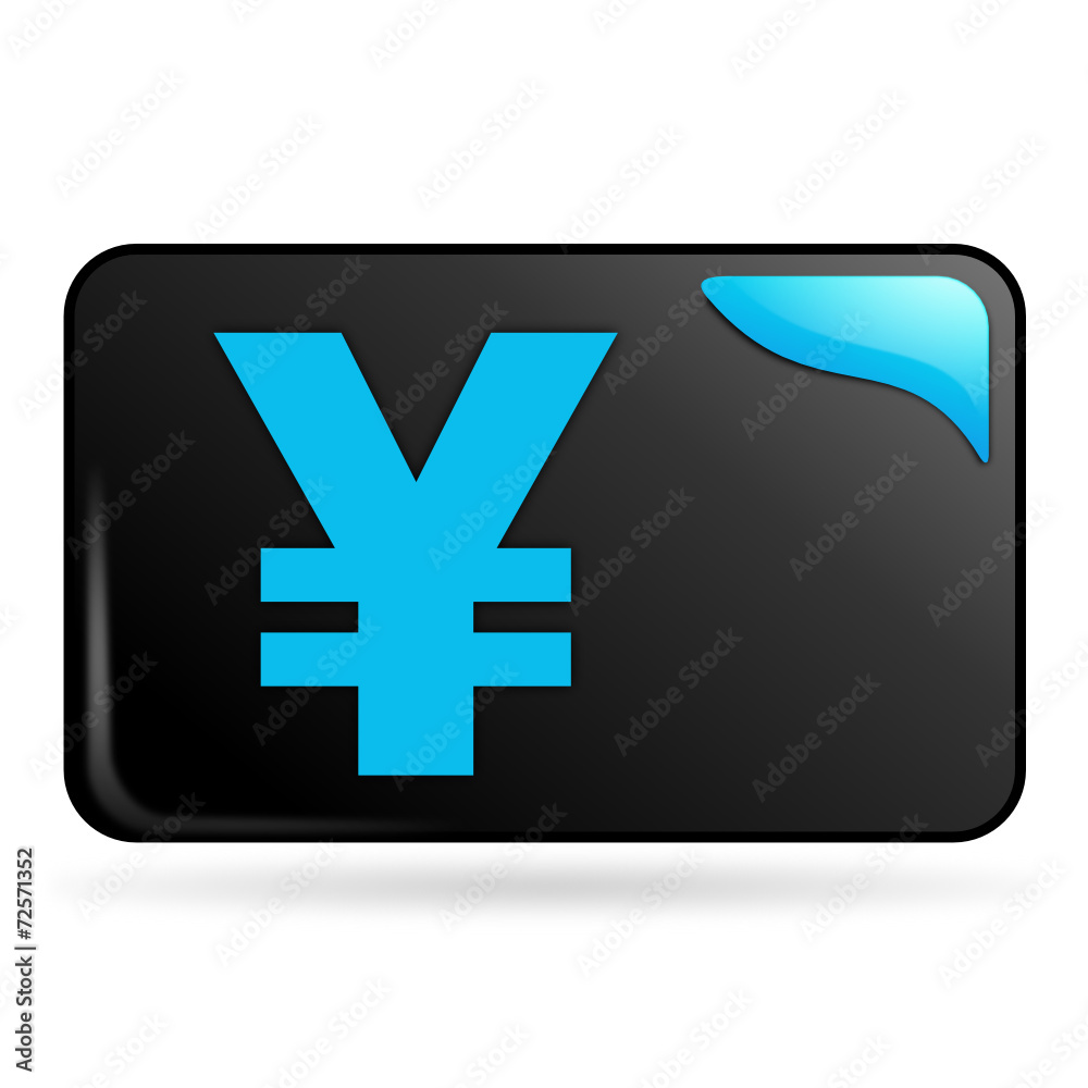 yen sur bouton web rectangle bleu yen sur bouton web rectangle bleu