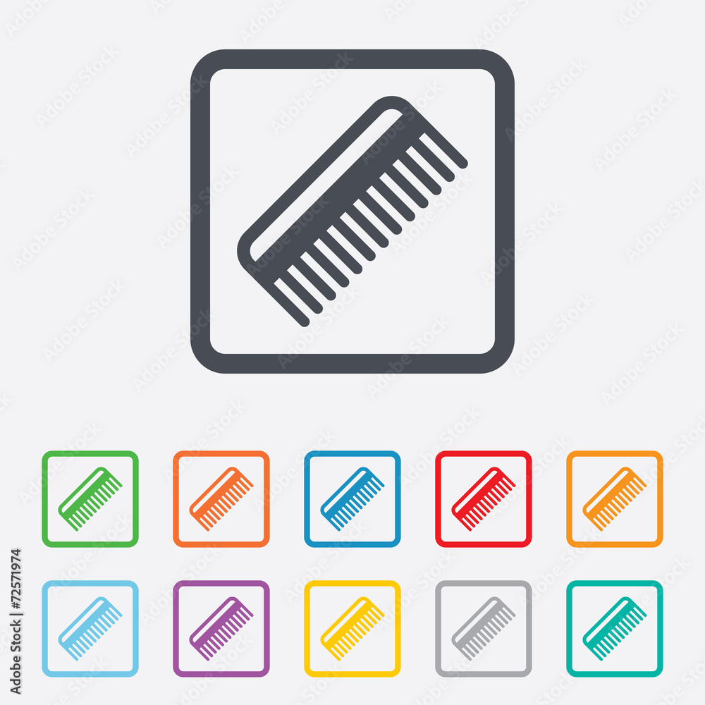 Comb hair sign icon. Barber symbol. Comb hair sign icon. Barber symbol.