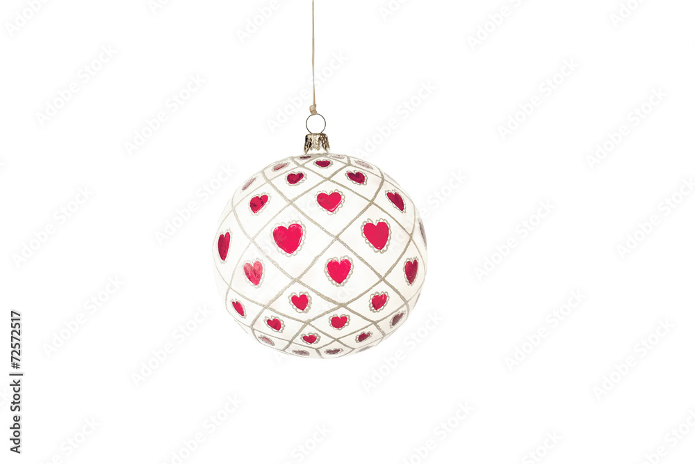 Lovely Christmas ball with heart ornament Lovely Christmas ball with heart ornament