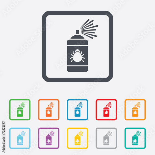 Bug disinfection sign icon. Fumigation symbol.
