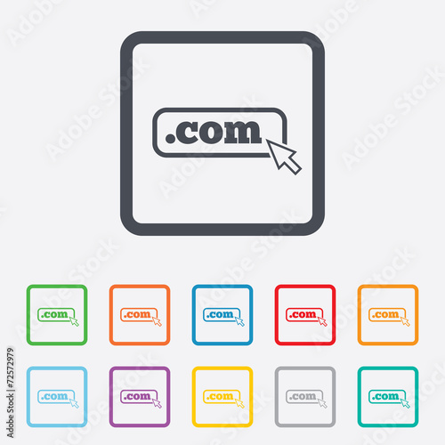 Domain COM sign icon. Top-level internet domain © blankstock