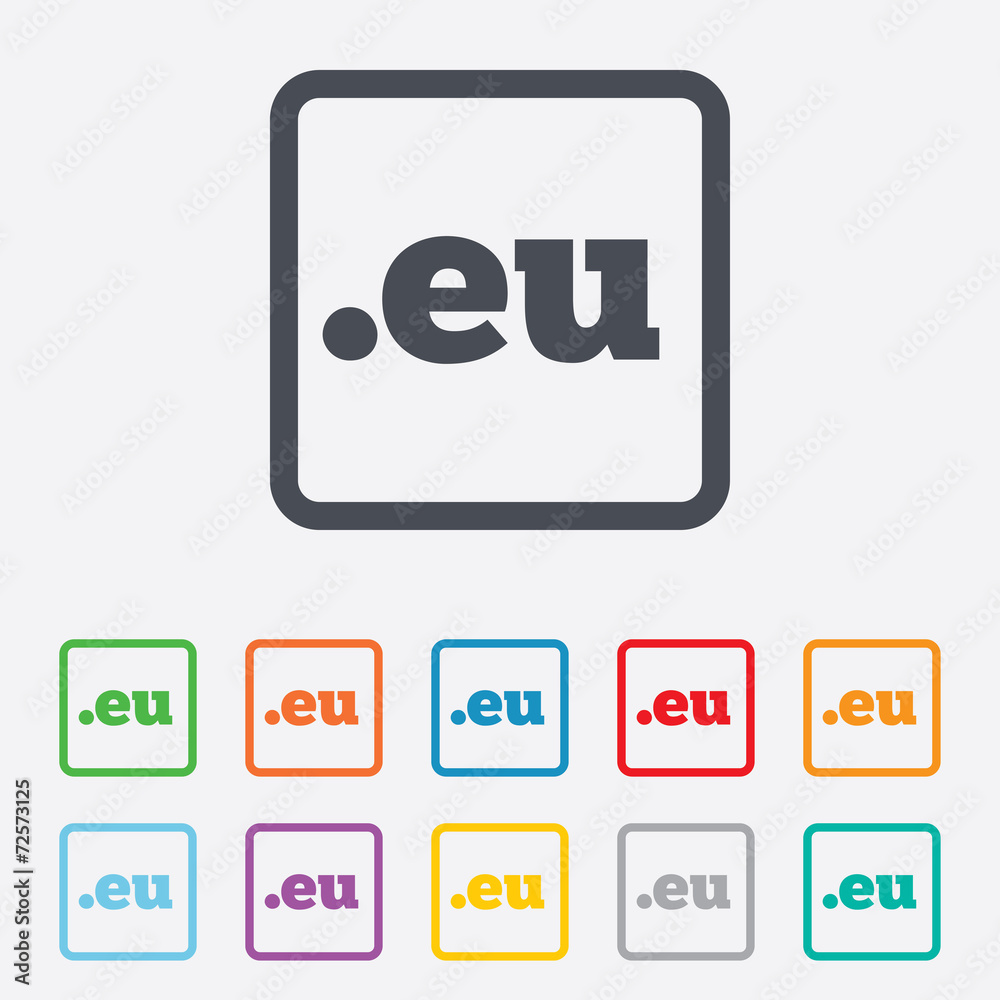 Domain EU sign icon. Top-level internet domain Domain EU sign icon. Top-level internet domain