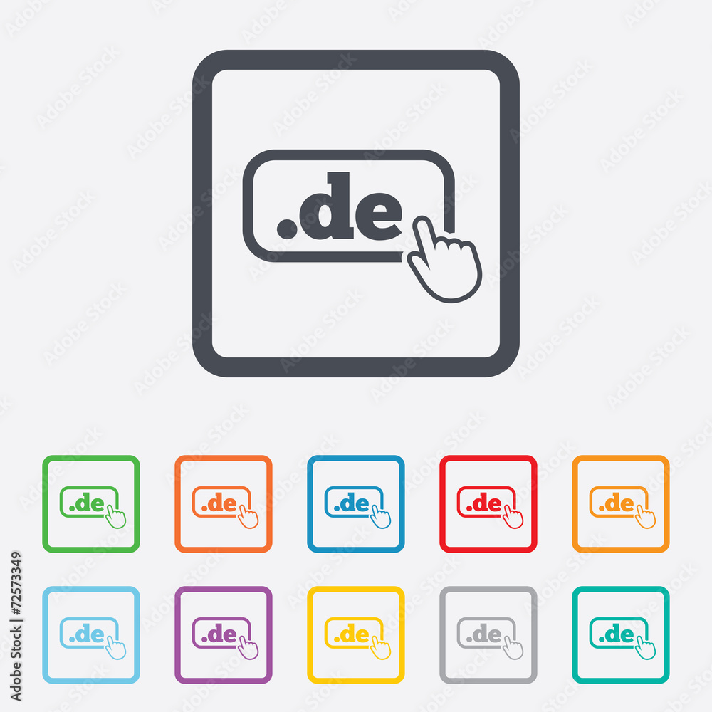 Domain DE sign icon. Top-level internet domain Domain DE sign icon. Top-level internet domain