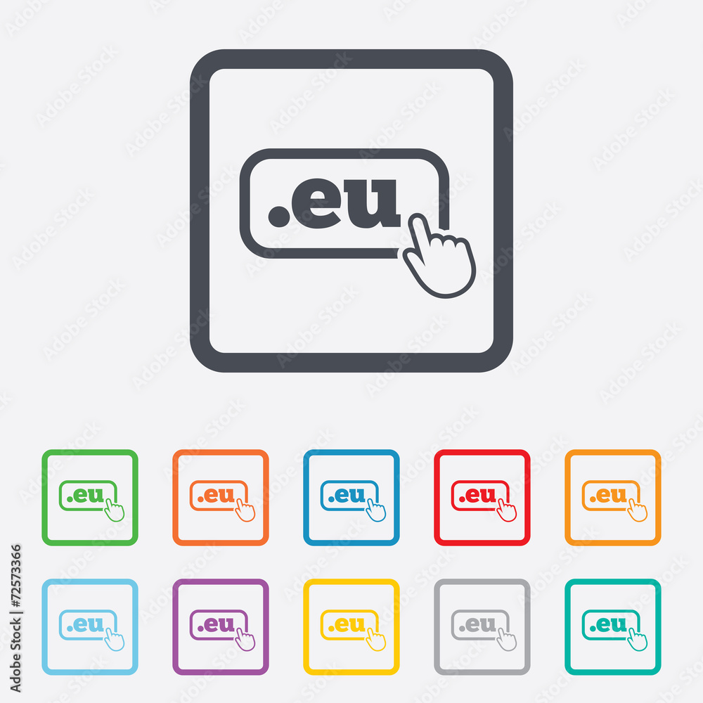 Domain EU sign icon. Top-level internet domain Domain EU sign icon. Top-level internet domain