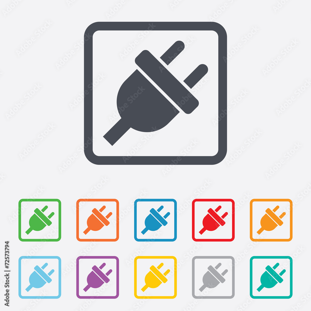 Electric plug sign icon. Power energy symbol. Electric plug sign icon. Power energy symbol.