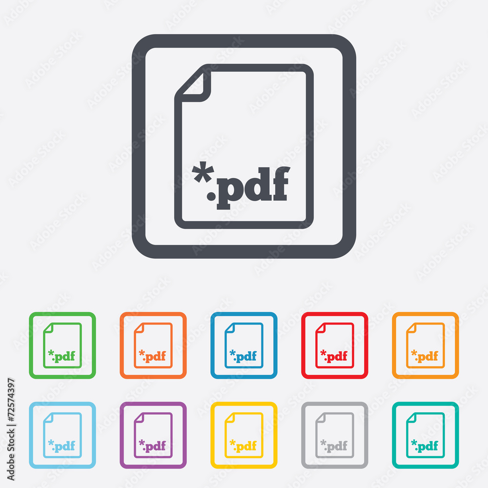 PDF file document icon. Download pdf button. PDF file document icon. Download pdf button.