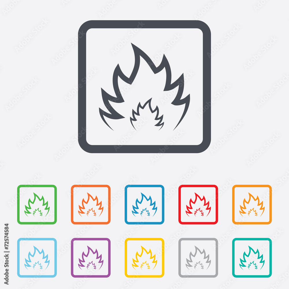 Fire flame sign icon. Heat symbol. Fire flame sign icon. Heat symbol.