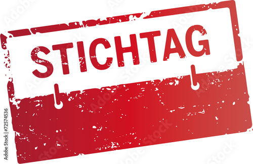 roter Stempel Stichtag mit Textfreiraum