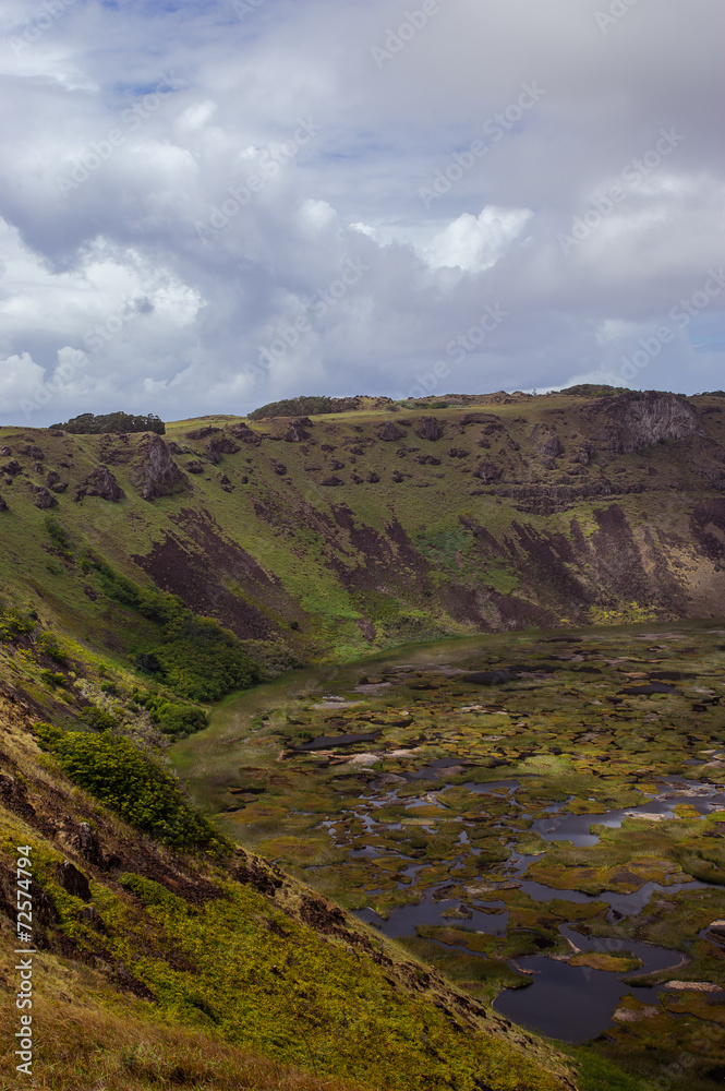 Fototapeta premium Volcano on the Isla de Pascua. Rapa Nui. Easter Island