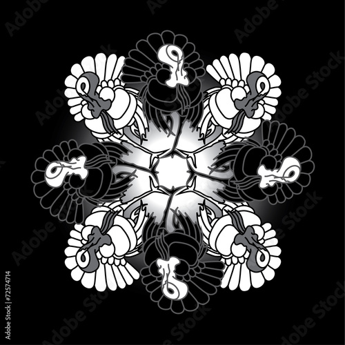black and white turkeys, pattern