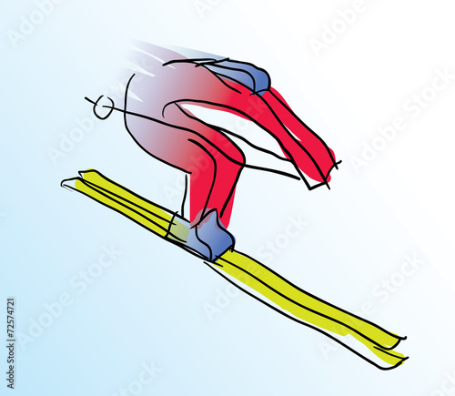 illustration of skier