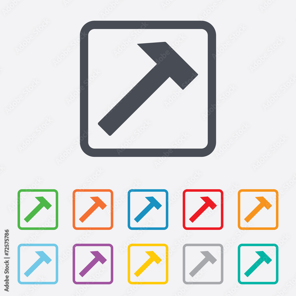 Hammer sign icon. Repair service symbol. Hammer sign icon. Repair service symbol.