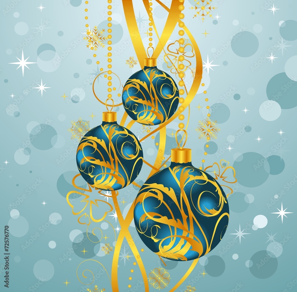 abstract blue background with Christmas balls Stock Illustration