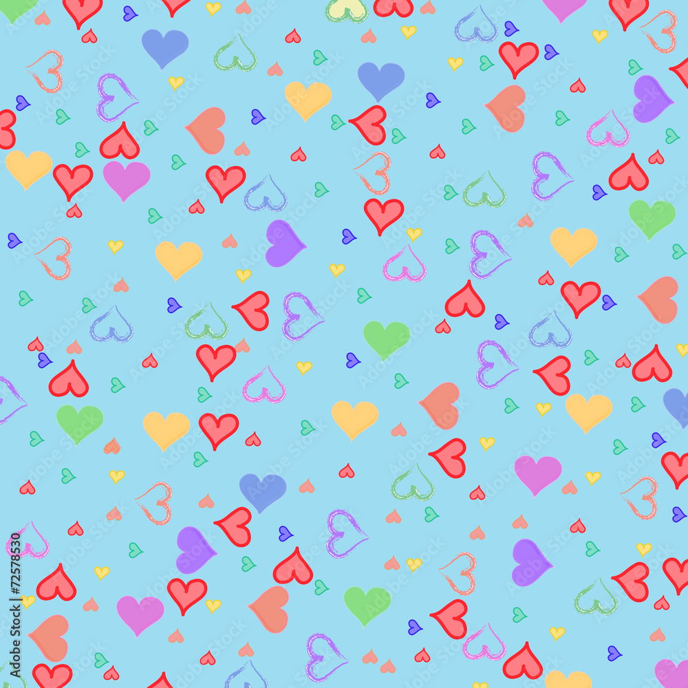 Mini hearts on blue background Mini hearts on blue background