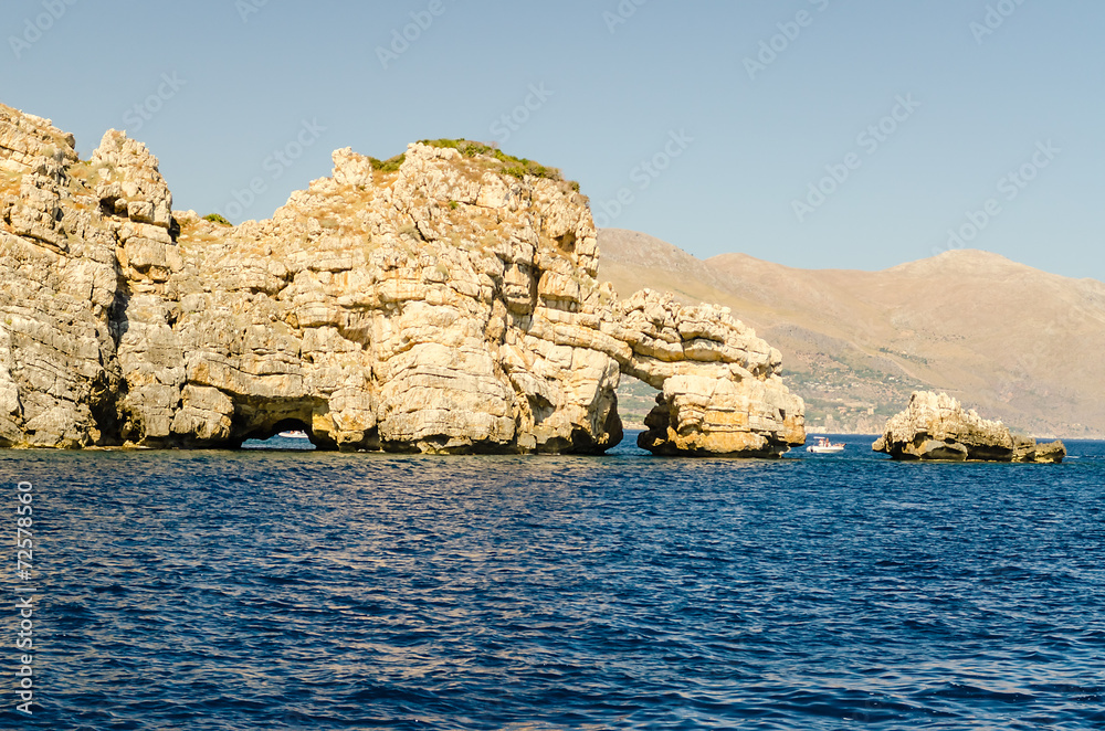 Wild Beautiful Coastline at the Zingaro Natural Reserve, Sicily