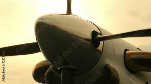Airplane Propeller Spin Up Zoom Out