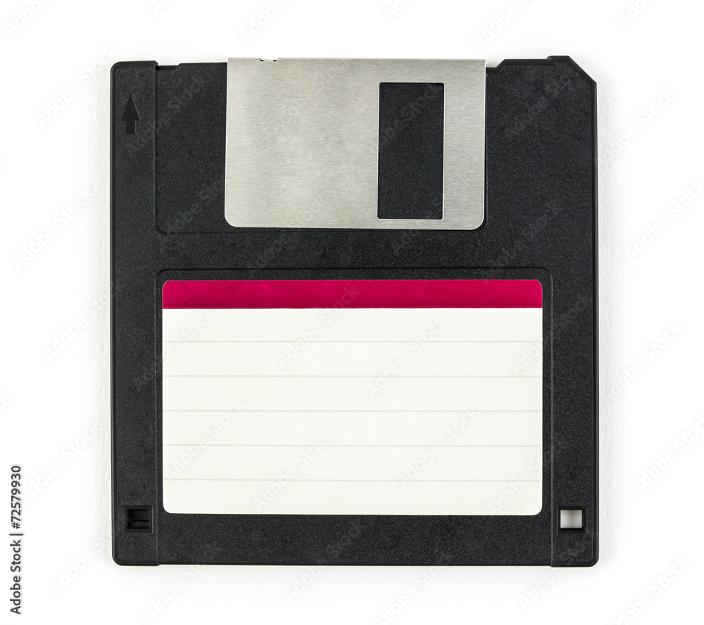 black diskette isolated on white background