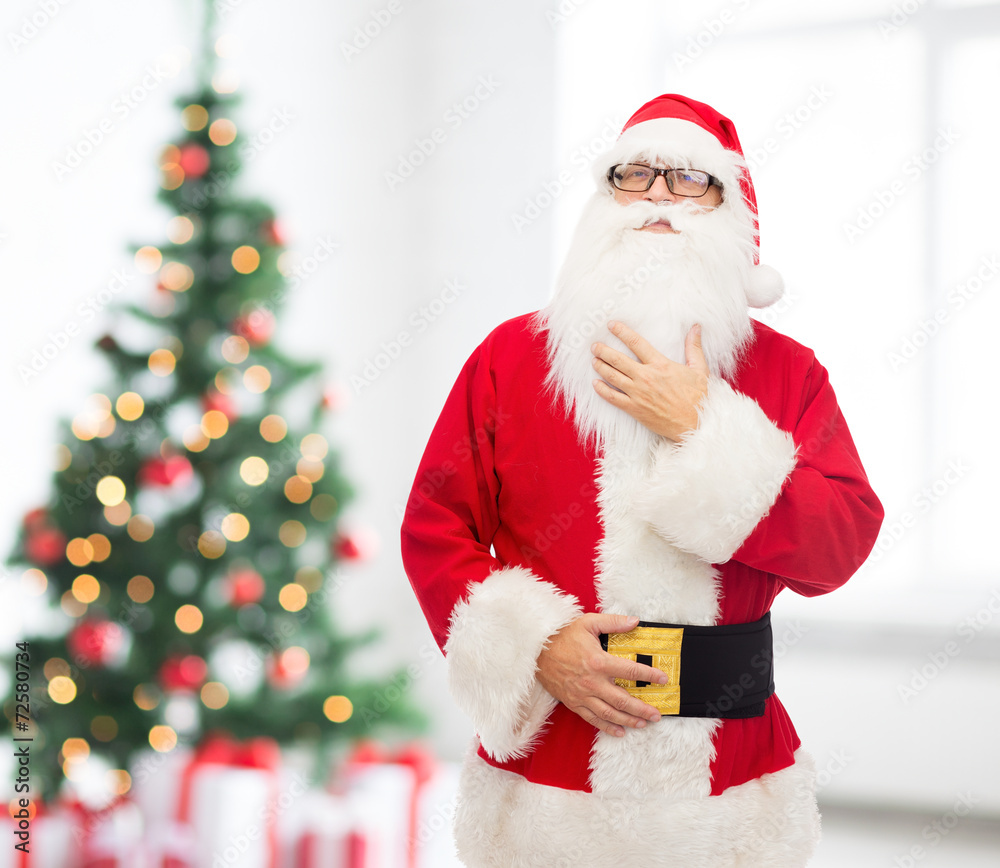 Fototapeta premium man in costume of santa claus